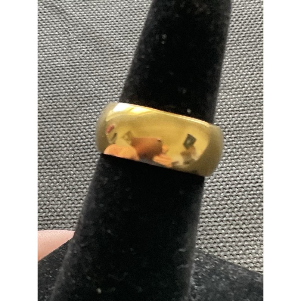 Enforce Stainless Steel Ring Size 6 Gold Tone Vintage Estate Jewelry - Picture 5 of 7